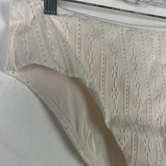 NWT Andie Swim The 90s High Waisted Bottom Coco Cream Eyelet Size XL NEW - Picture 3 of 13